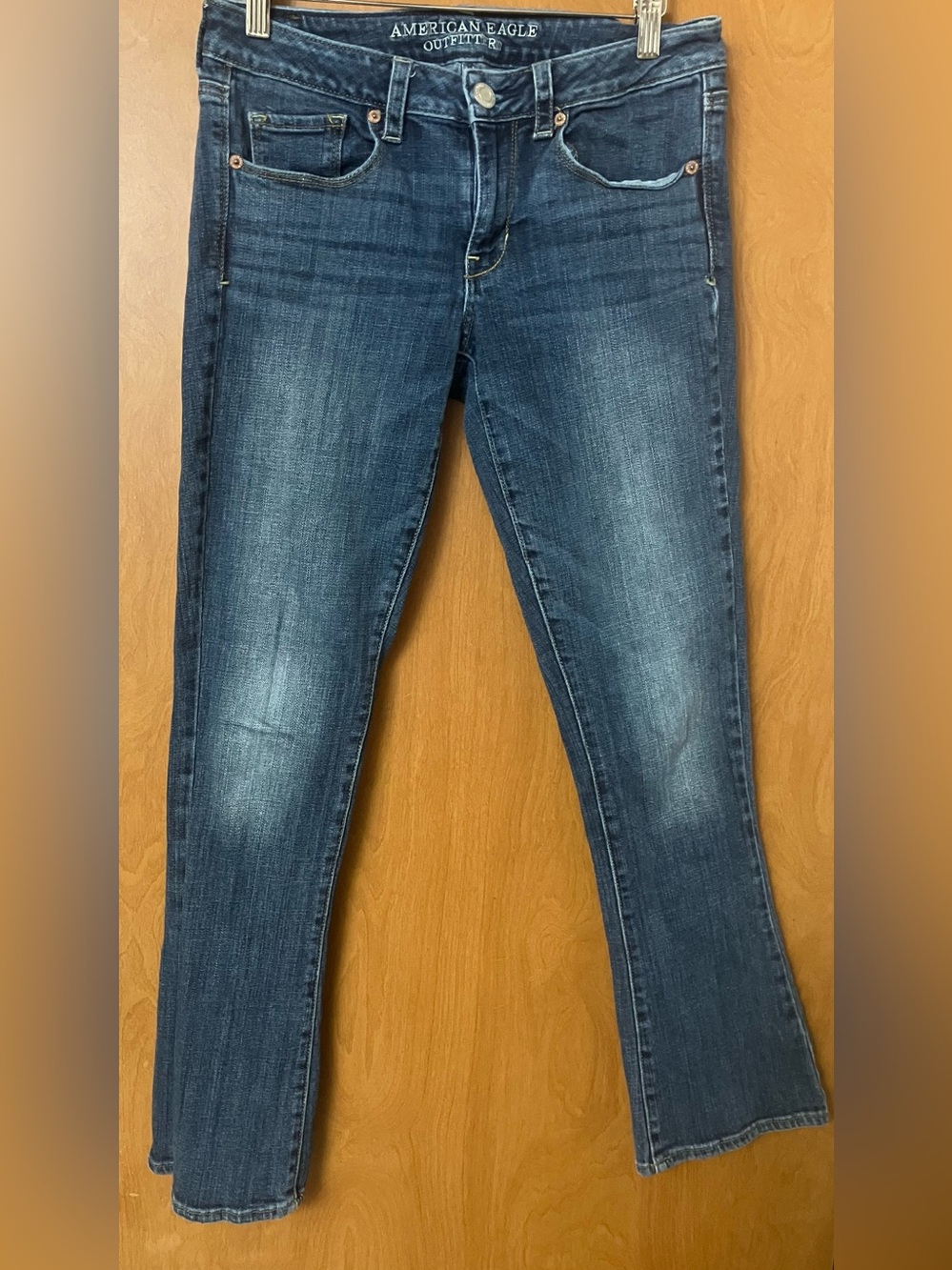 American Eagle Skinny Kick Women's Blue Short Court Super Stretch Jeans Size 6